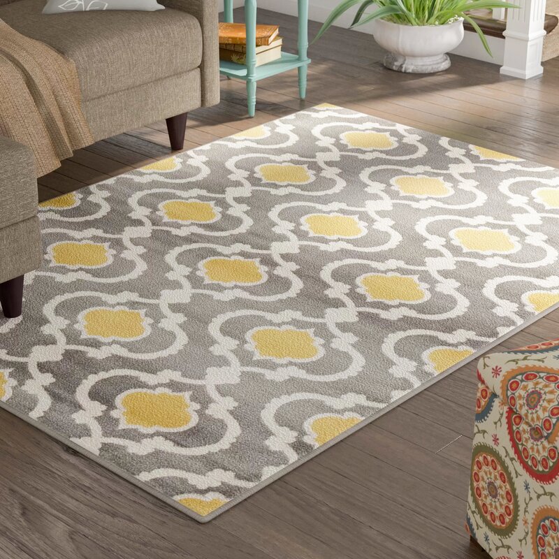 Andover Mills™ Melrose Geometric Gray/Yellow Area Rug & Reviews